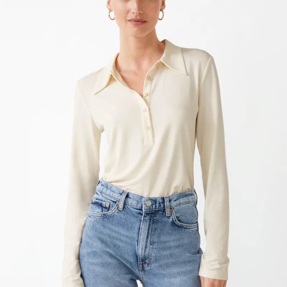 Cream Long Sleeve Women's Top
